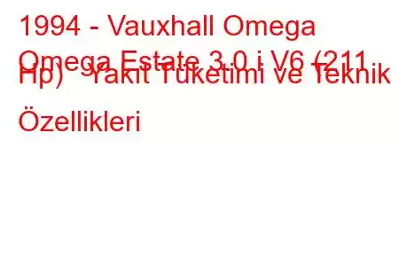 1994 - Vauxhall Omega
Omega Estate 3.0 i V6 (211 Hp) Yakıt Tüketimi ve Teknik Özellikleri