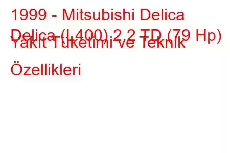 1999 - Mitsubishi Delica
Delica (L400) 2.2 TD (79 Hp) Yakıt Tüketimi ve Teknik Özellikleri