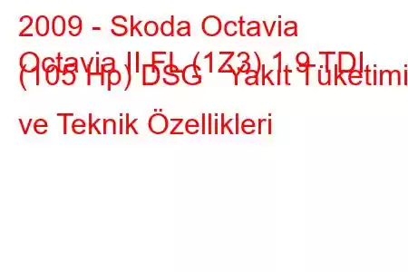 2009 - Skoda Octavia
Octavia II FL (1Z3) 1.9 TDI (105 Hp) DSG Yakıt Tüketimi ve Teknik Özellikleri