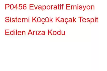 P0456 Evaporatif Emisyon Sistemi Küçük Kaçak Tespit Edilen Arıza Kodu