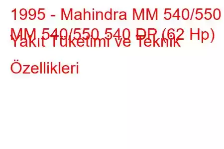 1995 - Mahindra MM 540/550
MM 540/550 540 DP (62 Hp) Yakıt Tüketimi ve Teknik Özellikleri