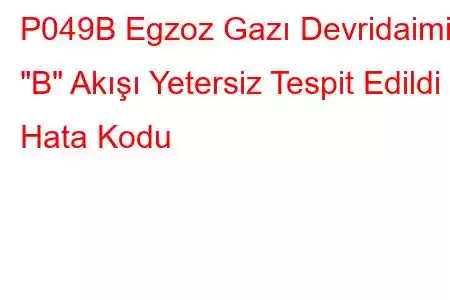 P049B Egzoz Gazı Devridaimi 