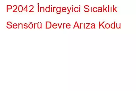 P2042 İndirgeyici Sıcaklık Sensörü Devre Arıza Kodu