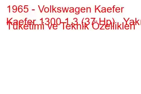 1965 - Volkswagen Kaefer
Kaefer 1300 1.3 (37 Hp) Yakıt Tüketimi ve Teknik Özellikleri