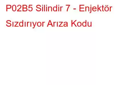 P02B5 Silindir 7 - Enjektör Sızdırıyor Arıza Kodu