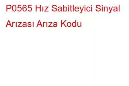 P0565 Hız Sabitleyici Sinyal Arızası Arıza Kodu