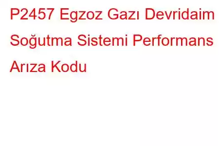 P2457 Egzoz Gazı Devridaim Soğutma Sistemi Performans Arıza Kodu