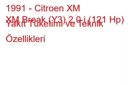 1991 - Citroen XM
XM Break (Y3) 2.0 i (121 Hp) Yakıt Tüketimi ve Teknik Özellikleri