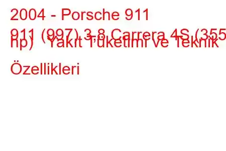 2004 - Porsche 911
911 (997) 3,8 Carrera 4S (355 hp) Yakıt Tüketimi ve Teknik Özellikleri