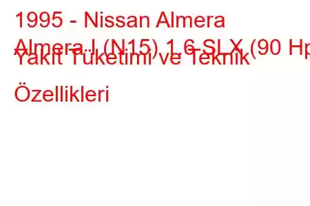 1995 - Nissan Almera
Almera I (N15) 1.6 SLX (90 Hp) Yakıt Tüketimi ve Teknik Özellikleri