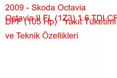 2009 - Skoda Octavia
Octavia II FL (1Z3) 1.6 TDI CR DPF (105 Hp) Yakıt Tüketimi ve Teknik Özellikleri