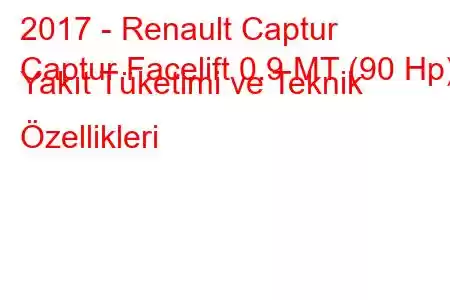 2017 - Renault Captur
Captur Facelift 0.9 MT (90 Hp) Yakıt Tüketimi ve Teknik Özellikleri