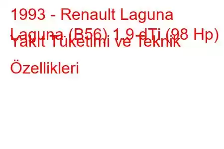 1993 - Renault Laguna
Laguna (B56) 1.9 dTi (98 Hp) Yakıt Tüketimi ve Teknik Özellikleri