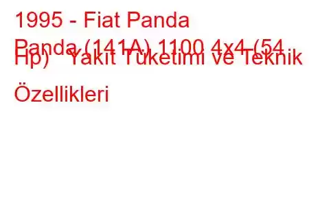 1995 - Fiat Panda
Panda (141A) 1100 4x4 (54 Hp) Yakıt Tüketimi ve Teknik Özellikleri