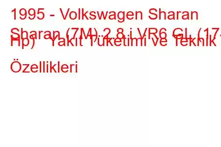 1995 - Volkswagen Sharan
Sharan (7M) 2.8 i VR6 GL (174 Hp) Yakıt Tüketimi ve Teknik Özellikleri