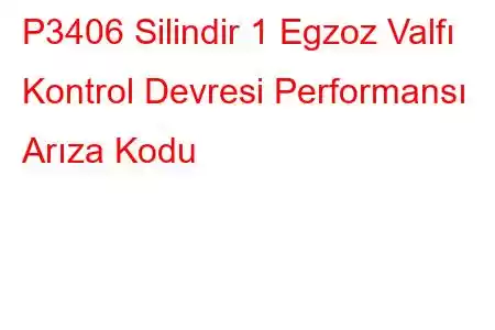 P3406 Silindir 1 Egzoz Valfı Kontrol Devresi Performansı Arıza Kodu