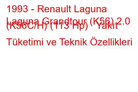 1993 - Renault Laguna
Laguna Grandtour (K56) 2.0 (K56C/H) (113 Hp) Yakıt Tüketimi ve Teknik Özellikleri