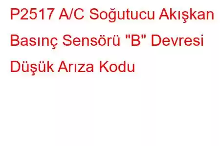 P2517 A/C Soğutucu Akışkan Basınç Sensörü 