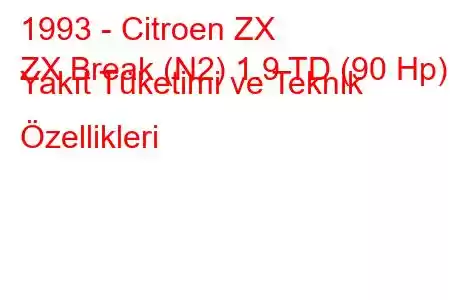 1993 - Citroen ZX
ZX Break (N2) 1.9 TD (90 Hp) Yakıt Tüketimi ve Teknik Özellikleri