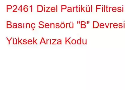 P2461 Dizel Partikül Filtresi Basınç Sensörü 