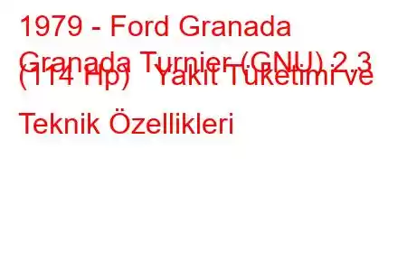 1979 - Ford Granada
Granada Turnier (GNU) 2.3 (114 Hp) Yakıt Tüketimi ve Teknik Özellikleri