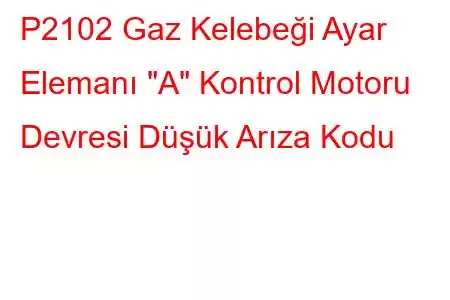 P2102 Gaz Kelebeği Ayar Elemanı 