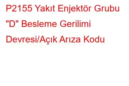 P2155 Yakıt Enjektör Grubu 