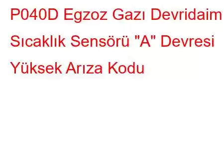 P040D Egzoz Gazı Devridaim Sıcaklık Sensörü 