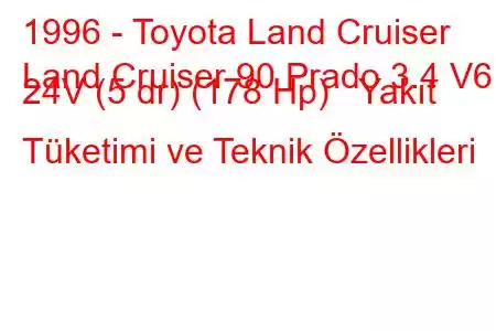 1996 - Toyota Land Cruiser
Land Cruiser 90 Prado 3.4 V6 24V (5 dr) (178 Hp) Yakıt Tüketimi ve Teknik Özellikleri