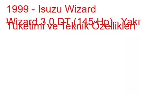 1999 - Isuzu Wizard
Wizard 3.0 DT (145 Hp) Yakıt Tüketimi ve Teknik Özellikleri