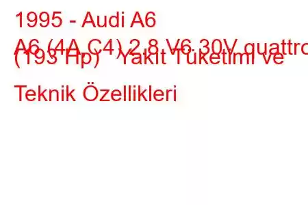 1995 - Audi A6
A6 (4A,C4) 2.8 V6 30V quattro (193 Hp) Yakıt Tüketimi ve Teknik Özellikleri