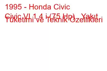 1995 - Honda Civic
Civic VI 1.4 i (75 Hp) Yakıt Tüketimi ve Teknik Özellikleri