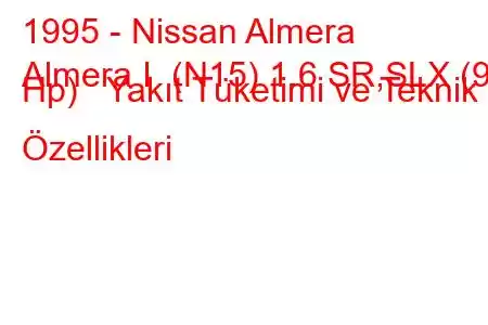 1995 - Nissan Almera
Almera I (N15) 1.6 SR,SLX (90 Hp) Yakıt Tüketimi ve Teknik Özellikleri