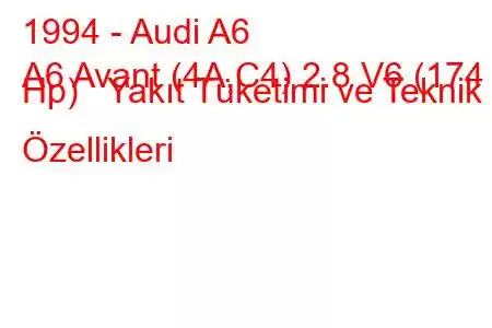 1994 - Audi A6
A6 Avant (4A,C4) 2.8 V6 (174 Hp) Yakıt Tüketimi ve Teknik Özellikleri