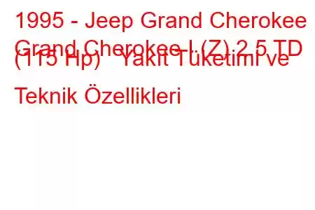 1995 - Jeep Grand Cherokee
Grand Cherokee I (Z) 2.5 TD (115 Hp) Yakıt Tüketimi ve Teknik Özellikleri