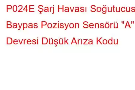 P024E Şarj Havası Soğutucusu Baypas Pozisyon Sensörü 