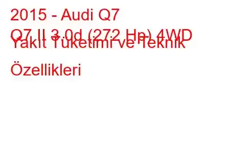 2015 - Audi Q7
Q7 II 3.0d (272 Hp) 4WD Yakıt Tüketimi ve Teknik Özellikleri