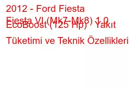 2012 - Ford Fiesta
Fiesta VI (Mk7-Mk8) 1.0 EcoBoost (125 Hp) Yakıt Tüketimi ve Teknik Özellikleri