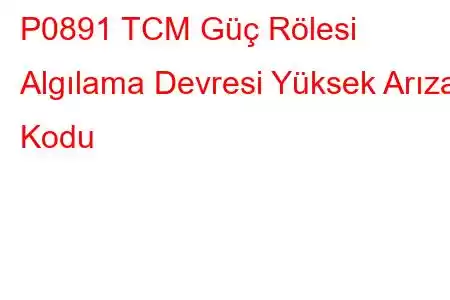 P0891 TCM Güç Rölesi Algılama Devresi Yüksek Arıza Kodu