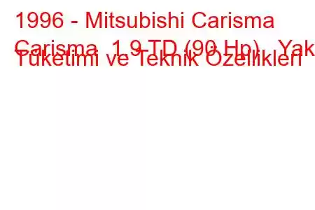 1996 - Mitsubishi Carisma
Carisma 1.9 TD (90 Hp) Yakıt Tüketimi ve Teknik Özellikleri