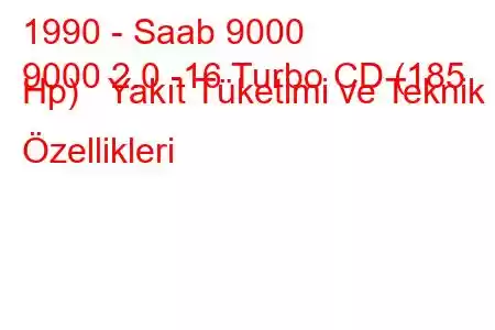 1990 - Saab 9000
9000 2.0 -16 Turbo CD (185 Hp) Yakıt Tüketimi ve Teknik Özellikleri