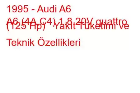 1995 - Audi A6
A6 (4A,C4) 1.8 20V quattro (125 Hp) Yakıt Tüketimi ve Teknik Özellikleri