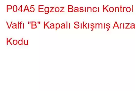 P04A5 Egzoz Basıncı Kontrol Valfı 