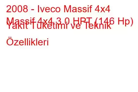 2008 - Iveco Massif 4x4
Massif 4x4 3.0 HPT (146 Hp) Yakıt Tüketimi ve Teknik Özellikleri