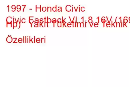 1997 - Honda Civic
Civic Fastback VI 1.8 16V (169 Hp) Yakıt Tüketimi ve Teknik Özellikleri