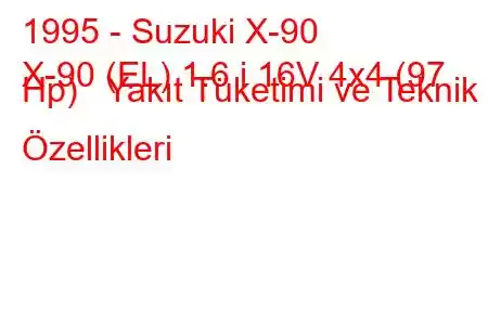 1995 - Suzuki X-90
X-90 (EL) 1.6 i 16V 4x4 (97 Hp) Yakıt Tüketimi ve Teknik Özellikleri