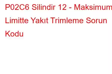 P02C6 Silindir 12 - Maksimum Limitte Yakıt Trimleme Sorun Kodu