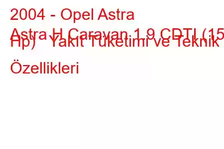 2004 - Opel Astra
Astra H Caravan 1.9 CDTI (150 Hp) Yakıt Tüketimi ve Teknik Özellikleri