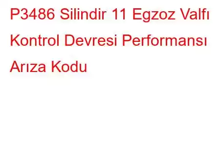 P3486 Silindir 11 Egzoz Valfı Kontrol Devresi Performansı Arıza Kodu