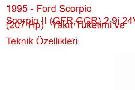 1995 - Ford Scorpio
Scorpio II (GFR,GGR) 2.9i 24V (207 Hp) Yakıt Tüketimi ve Teknik Özellikleri